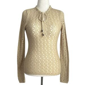 VTG Dorothée Bis Open Knit Wool Blend Sweater Size M Parisian Boutique Brand